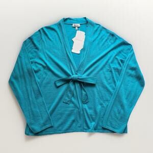 Escada Sport 100% Cashmere Sz. XL Ombré Aqua Cardigan Set- MSRP $650, NWT